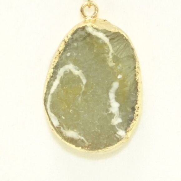 Lane Bryant Double long length Statement Necklace Gold Raw Stone New with Tags C - Picture 5 of 8